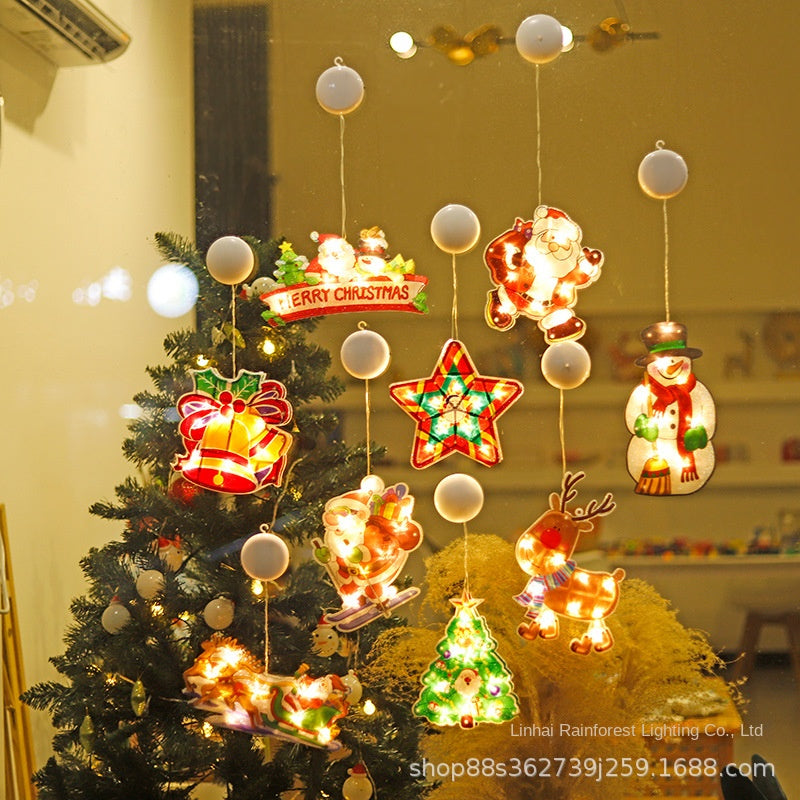 【60%OFF】🎄Lumină LED🧑🎄 cu cupă ❄️de aspirare 🫎decorativă de Crăciun🛷