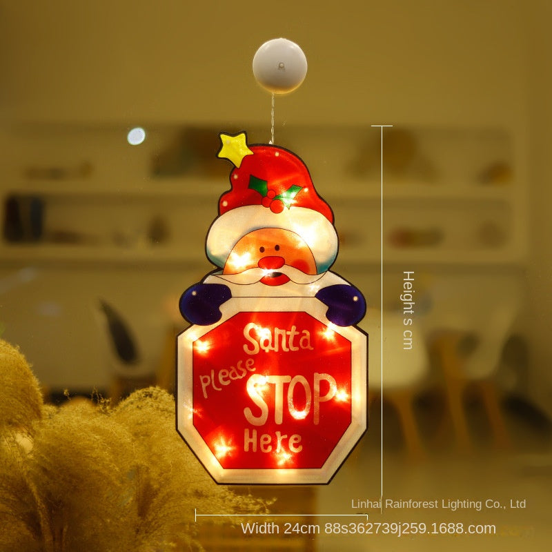 【60%OFF】🎄Lumină LED🧑🎄 cu cupă ❄️de aspirare 🫎decorativă de Crăciun🛷