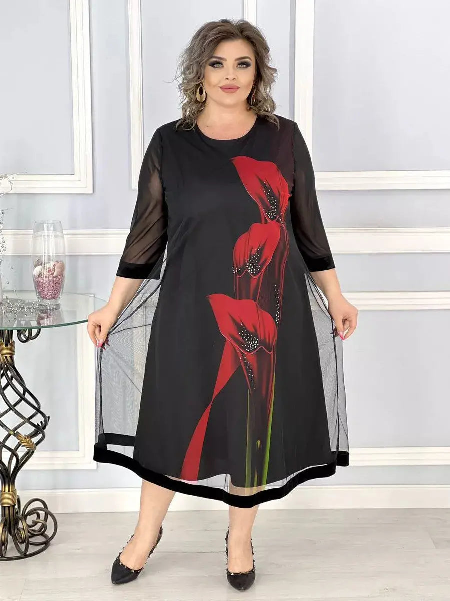 š„60%OFFšćS-5XLć2024 Rochie elegantÄ Či rafinatÄ din tifon negru