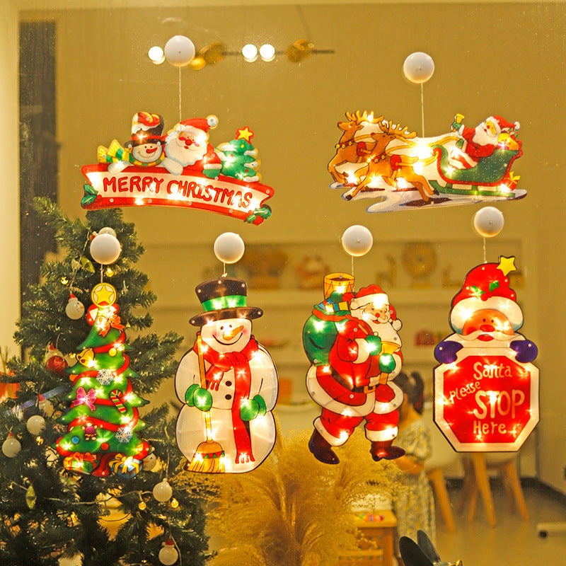 【60%OFF】🎄Lumină LED🧑🎄 cu cupă ❄️de aspirare 🫎decorativă de Crăciun🛷