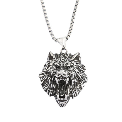 [50% OFF]2024 Bărbați Vintage personalizat Wolf Head pandantiv colier