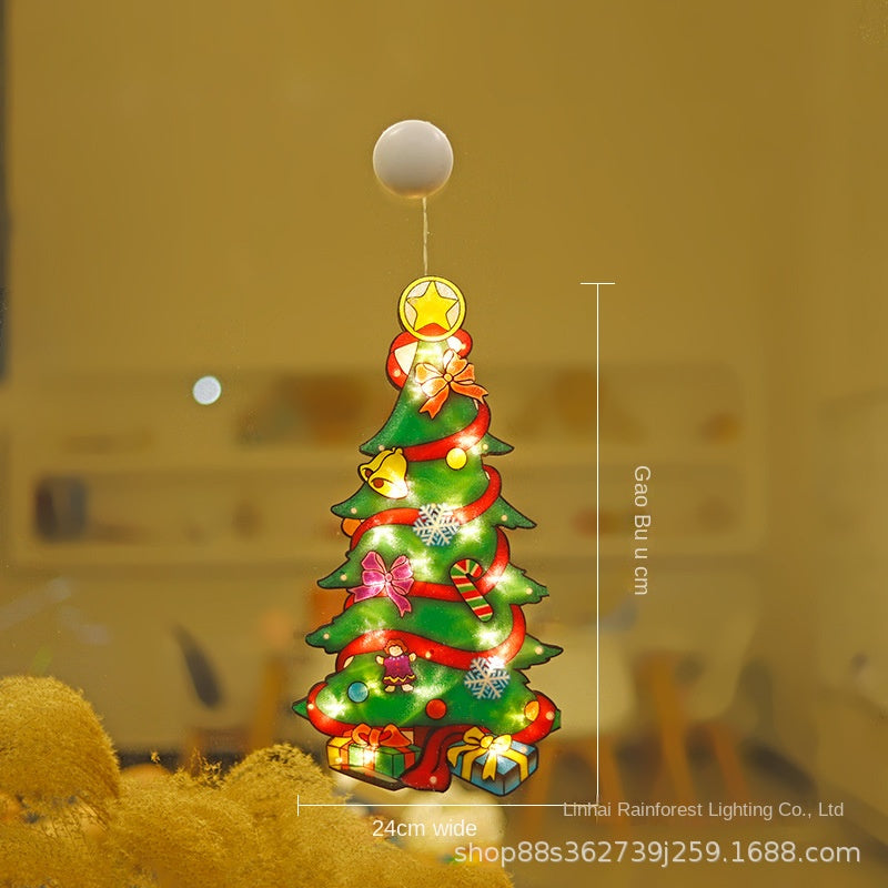 【60%OFF】🎄Lumină LED🧑‍🎄 cu cupă ❄️de aspirare 🫎decorativă de Crăciun🛷