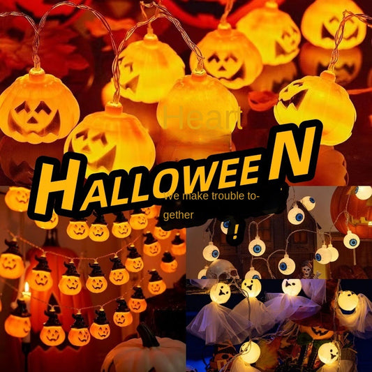 [50% OFF]Șir decorativ de lumină de Halloween, lumina atmosferei de dovleac din desene animate de Crăciun