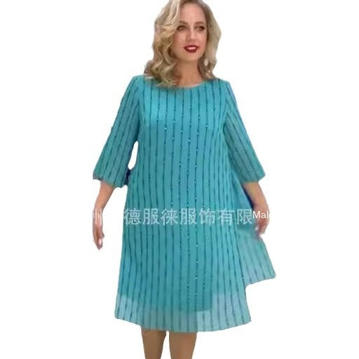 【50%OFF】【S-5XL】💐👩2024 Rochie la modă subțire cu gât rotund💗🌹