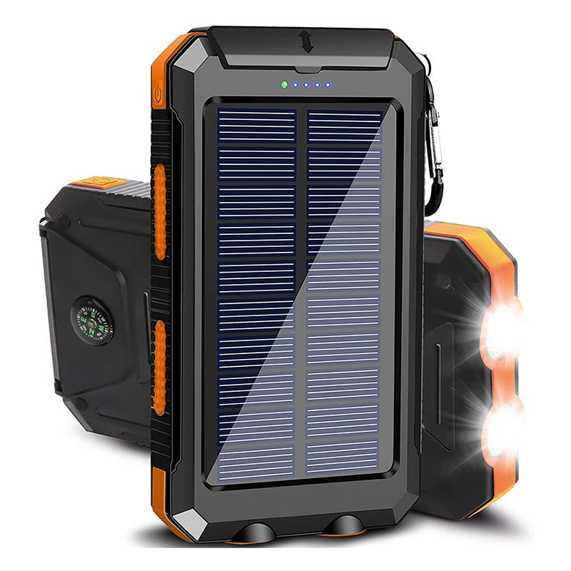 [50% OFF]  Alimentare mobilă portabilă în aer liber, bancă de energie solară, busolă luminoasă de camping