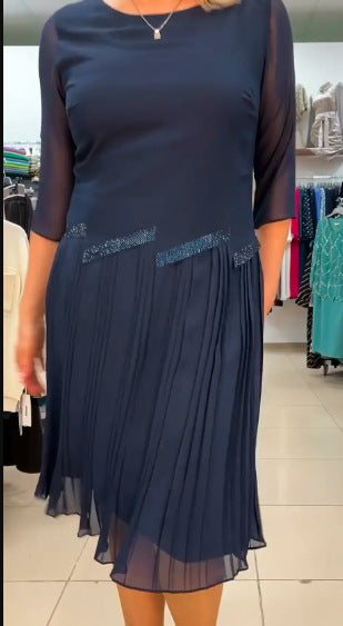 [S-5XL]👸2024 Rochie de damă elegantă, plisată, aerisită 👗🎉