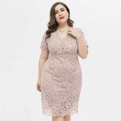 【60%OFF】❤️【XL-4XL】👸💄Rochie sexy din dantelă cu decolteu în V👗🫦