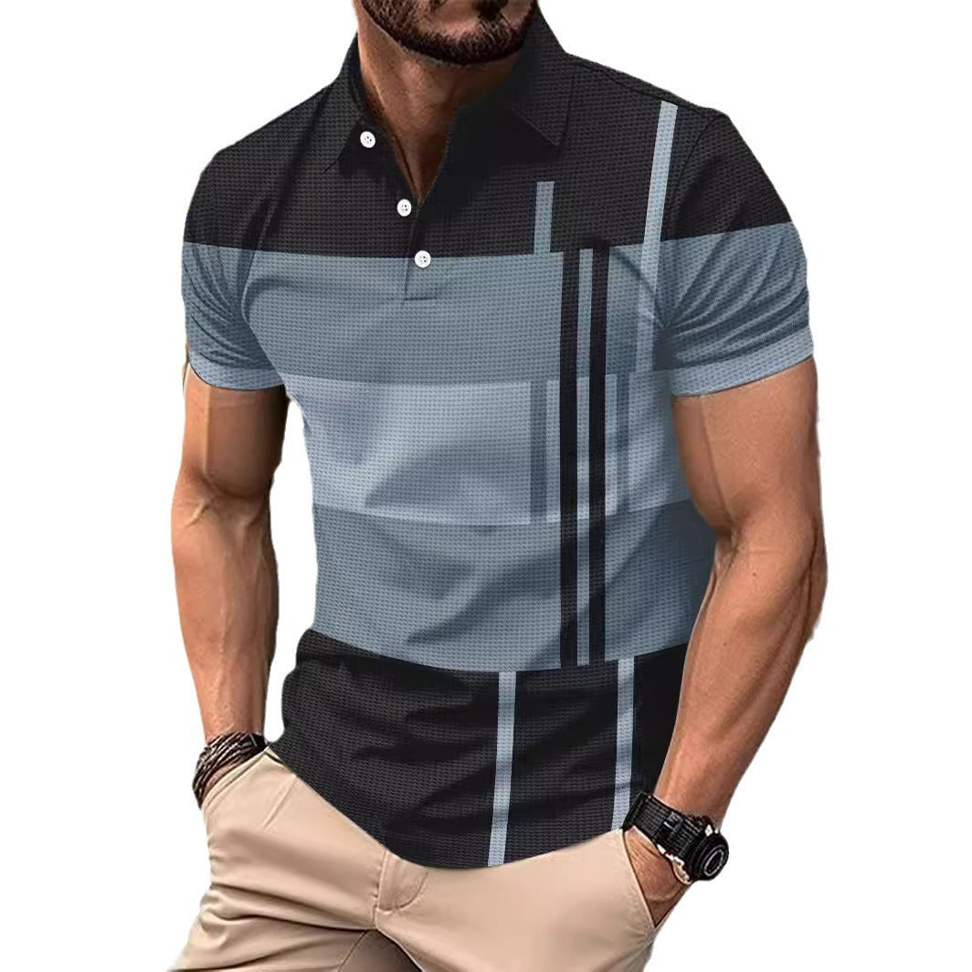 [50% OFF] 🤵[S-3XL]👔Cămașă POLO cu mânecă scurtă pentru bărbați blochează culoarea în carouri⌚️💪