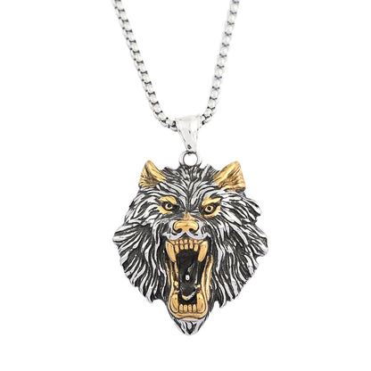 [50% OFF]2024 Bărbați Vintage personalizat Wolf Head pandantiv colier