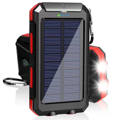 [50% OFF]  Alimentare mobilă portabilă în aer liber, bancă de energie solară, busolă luminoasă de camping