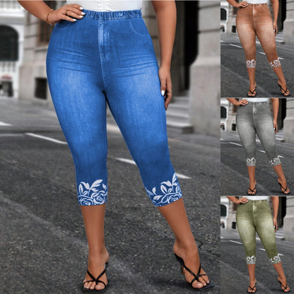 🔥🔥🔥Limitat la 8 ore, doar 99 Lei🔥【L-5XL】💐👩2024 Pantaloni scurți cu leggings imprimați noi de vară 💗🌹