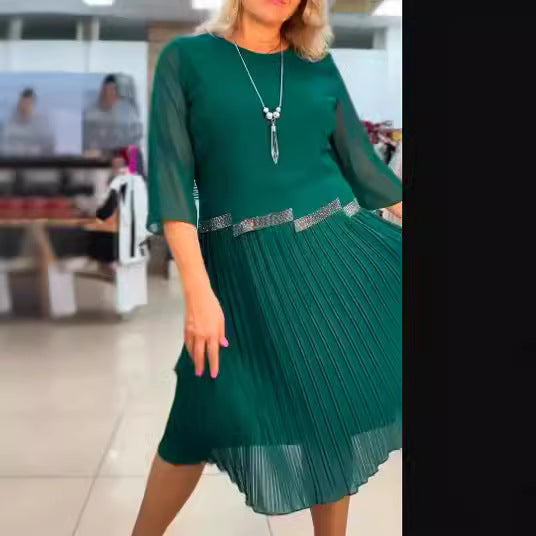 [S-5XL]👸2024 Rochie de damă elegantă, plisată, aerisită 👗🎉