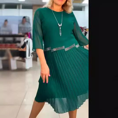 [S-5XL]👸2024 Rochie de damă elegantă, plisată, aerisită 👗🎉