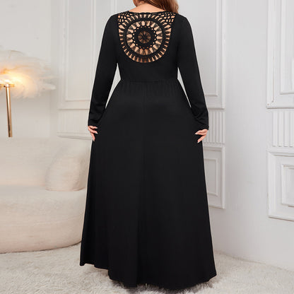 🔥🔥🔥2024 Rochie maxi cu mâneci lungi, cu decolteu în V, mărimi plus 👗👠