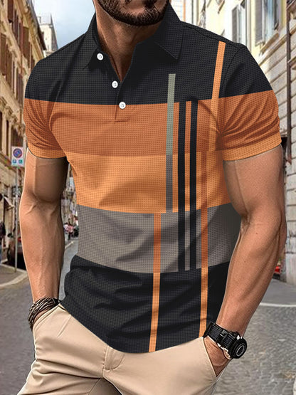 [50% OFF] 🤵[S-3XL]👔Cămașă POLO cu mânecă scurtă pentru bărbați blochează culoarea în carouri⌚️💪