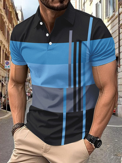 [50% OFF] 🤵[S-3XL]👔Cămașă POLO cu mânecă scurtă pentru bărbați blochează culoarea în carouri⌚️💪