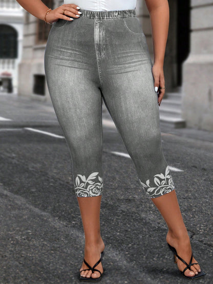 🔥🔥🔥Limitat la 8 ore, doar 99 Lei🔥【L-5XL】💐👩2024 Pantaloni scurți cu leggings imprimați noi de vară 💗🌹