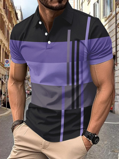 [50% OFF] 🤵[S-3XL]👔Cămașă POLO cu mânecă scurtă pentru bărbați blochează culoarea în carouri⌚️💪