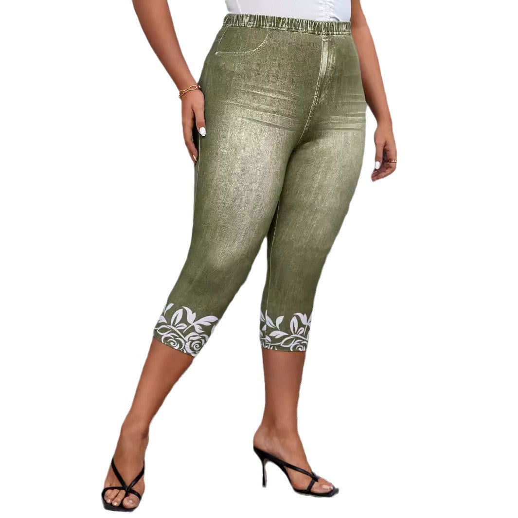 🔥🔥🔥Limitat la 8 ore, doar 99 Lei🔥【L-5XL】💐👩2024 Pantaloni scurți cu leggings imprimați noi de vară 💗🌹