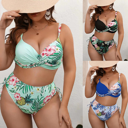 [50% OFF]  2024 Costum de baie cu bikini supradimensionat floral split