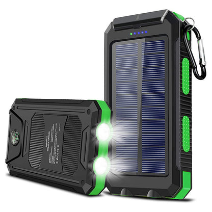 [50% OFF]  Alimentare mobilă portabilă în aer liber, bancă de energie solară, busolă luminoasă de camping