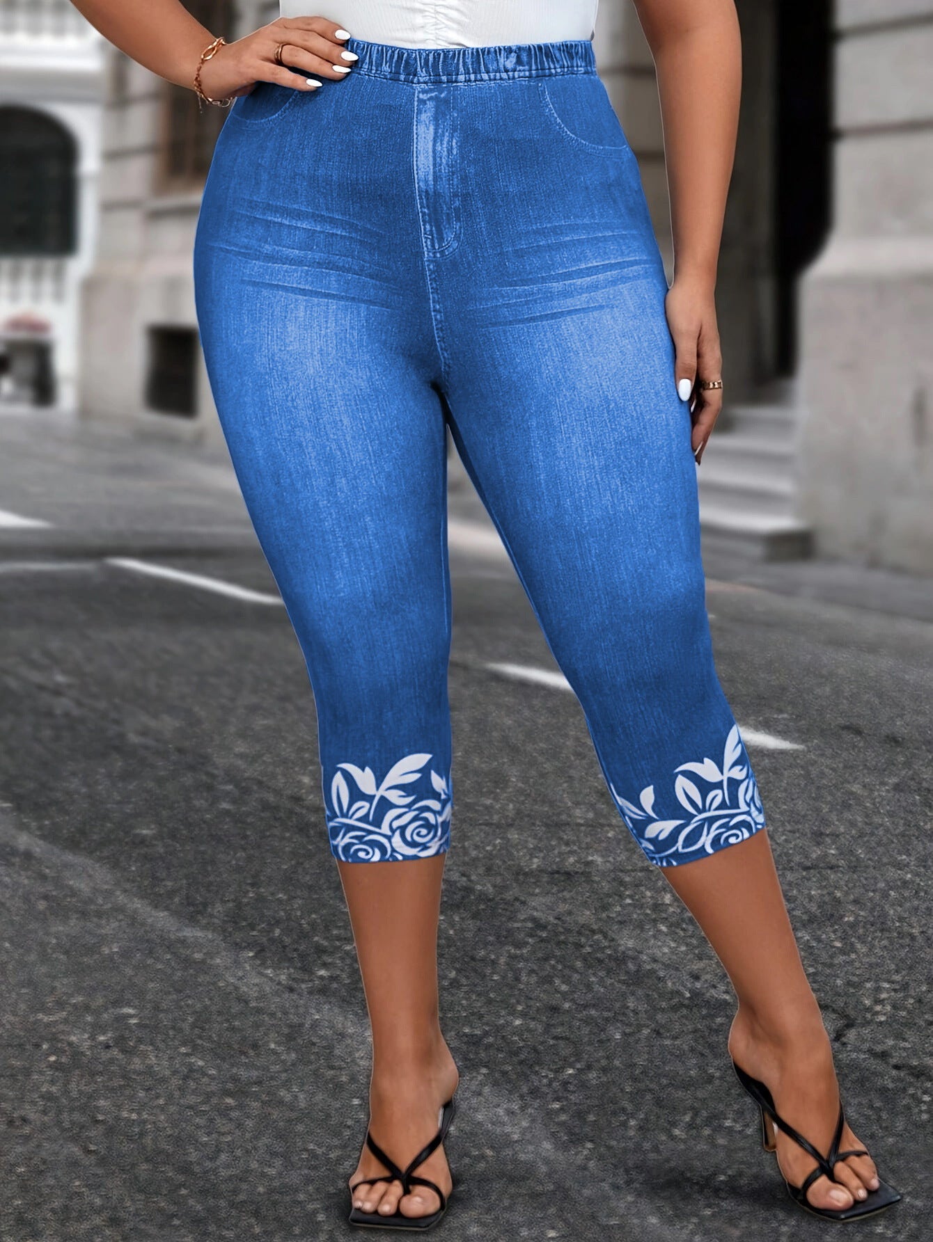 🔥🔥🔥Limitat la 8 ore, doar 99 Lei🔥【L-5XL】💐👩2024 Pantaloni scurți cu leggings imprimați noi de vară 💗🌹