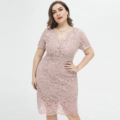 【60%OFF】❤️【XL-4XL】👸💄Rochie sexy din dantelă cu decolteu în V👗🫦