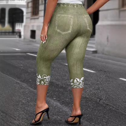 🔥🔥🔥Limitat la 8 ore, doar 99 Lei🔥【L-5XL】💐👩2024 Pantaloni scurți cu leggings imprimați noi de vară 💗🌹