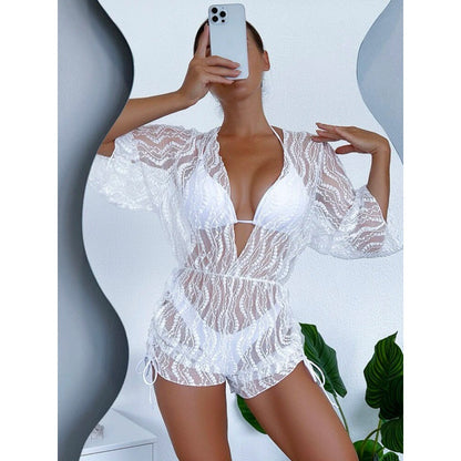 [50% OFF] 2024 New Mesh Talie imprimat trei piese Bikini Set