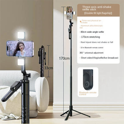 [50% OFF] Selfie stick universal cu telecomandă Bluetooth popular, portabil și pe podea