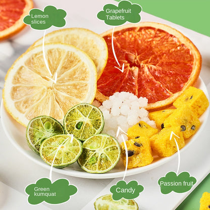 【50%OFF】🧊Grapefruit uscat congelat,🍊 lămâie, ceai de fructe pasiune, vitamina C de vară🍹